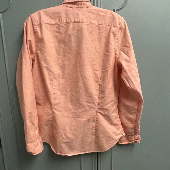 Ralph Lauren Slim Fit Boys Size 12 Peach Long Sleeve Button Down Colored Pony - Picture 3 of 4